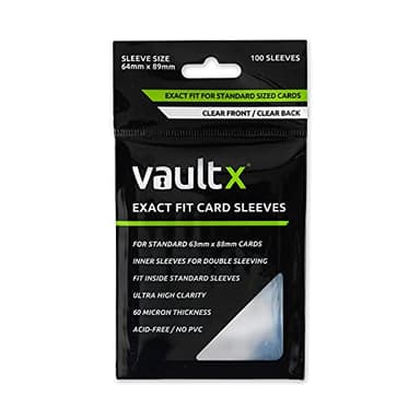 Vault X Exact Fit Trading Card Sleeves, Soft, High Clarity, Perfect Inner Sleeves, Collectible Card Games, Sports, TCG (100 Pack)