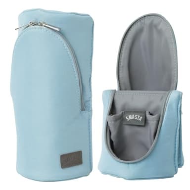 Sonic Sma-Sta Ash Standing Pen Case, Workspace Bag, Tech Accessories Organizer, Makeup Bag, Pencil Pouch Converts Into Smartphone Stand, Cosmetics Holder, and more, FD-8265-B, Blue