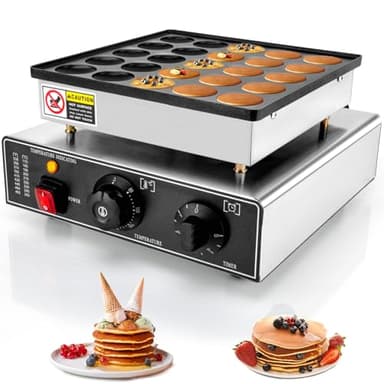 GDDGHS 25PCS Mini Pancakes Maker Machine, 110V 950W Electric Mini Pancake Maker Commercial Mini Dutch Pancake Maker, Non-stick Small Pancake Maker Mini hotcakes machine for Home Restaurant Business