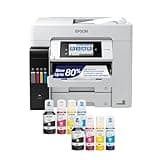 Epson EcoTank Pro ET-5850 Wireless Color All-in-One Supertank Printer with Scanner, Copier, Fax and Ethernet, White