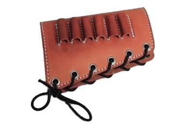 vsdfvsdfv Leather Cartidge Buttstock Shotgun Shell Holder, Hunting Buttstock Ammo Holder Pouch Bag for Rifles, Shotgun Shell Pouch Shell Holder Stock (Brown, 410)