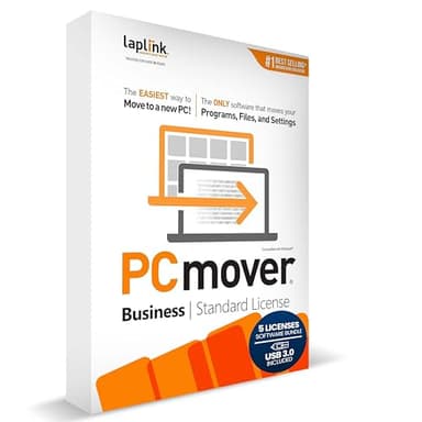 Laplink PCmover Migration Software - Initial Pay-Per-Use License Fee - Monthly invoicing for additional uses - $34.95/license with Super Speed USB 3.0 cable - Business Technician, 5 Licenses