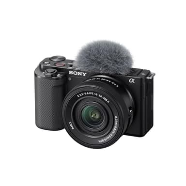 Sony Alpha ZV-E10 - APS-C Interchangeable Lens Mirrorless Vlog Camera Kit - Black, ZVE10KB