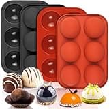 BUSOHA Silicone Molds for Chocolate - 4 Pack 6 Cavity Cake Baking Silicone Molds,Medium Semi Sphere Baking Mold for Making Hot Chocolate Bomb, Jelly, ice cube,Pudding, Dome Mousse