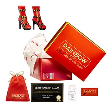 Rainbow High Mini Accessories Studio - 25+ Mystery Fashion Shoes & Outfits for Dolls. Great Gift for Kids 6-12.