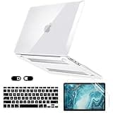 Crystal Clear Case for MacBook Air 13 inch A1466 A1369 2010-2017 Release, 5 in 1 Plastic Hard Shell&Keyboard Cover&Screen Protector&Webcam Cover, Transparent