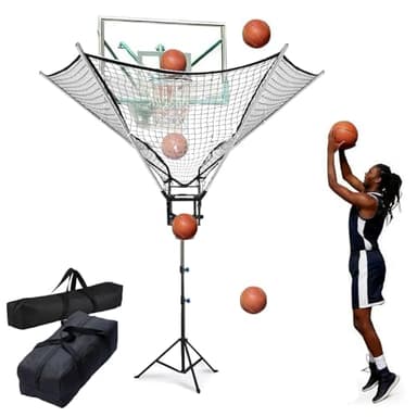 Tademis 180° Rotating Basketball Rebounder - Universal Fit for All Rims, 86" Wide Net Return System, Portable Shooting Trainer for Solo Practice & High-Efficiency Training