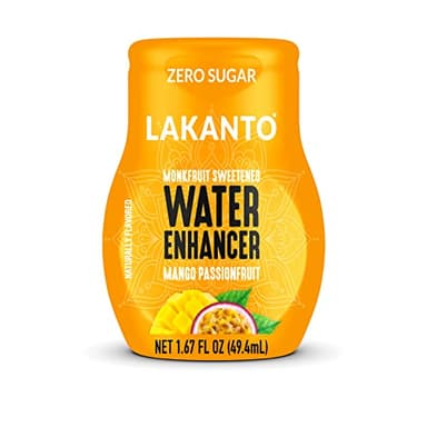 Lakanto Sugar Free Water Enhancer - Sweetened with Monk Fruit Sweetener and Erythritol, On the Go Liquid H2O Hydration, Zero Sugar, Naturally Flavored - Mango Passionfruit (1.67 fl oz - Pack of 1)
