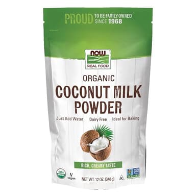 NOW Foods, Organic Coconut Milk Powder, Dairy Free/ Vegan, Just Add Water, 12-Ounce