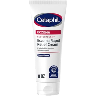CETAPHIL ECZEMA RESTORADERM FLARE-UP RELIEF CREAM, For Eczema Prone Skin, 8 oz, Barrier Repair, 48 Hour Hydration, 2% Skin Protectant Colloidal Oatmeal, Steroid Free