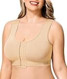 BRABIC Post Surgery Front Closure Bras for Women No Underwire Compression Bra Surgical Mastectomy Everyday Bra （Beige, Medium