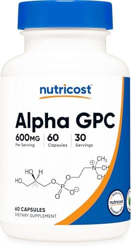 Nutricost Alpha GPC 600mg, 60 Vegetarian Capsules - Non-GMO and Gluten Free, 300mg Per Capsule