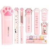 PANDENNER Cute School Supplies, Cute Stationary, Japanese Stationery Birthday GIFS, Includes Pencil Sharpener,Eraser, Correction Tape, Ruler, Mini Scissors,Utility Knife, for Office School Supplies