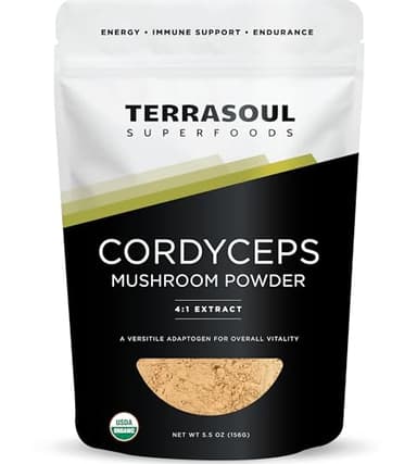 Terrasoul Superfoods Organic Cordyceps, 5.5oz | Adaptogenic Superfood, USDA Certified Organic, Gluten-Free, Vegan