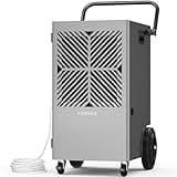 Kesnos 155 Pints Commercial Dehumidifier with Pump – Dehumidifier with Drain Hose and 24 Hr Timer in Large Space Up to 7500 Sq. Ft. – Ideal for Basements, Industrial Spaces and Job Sites