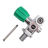TUXING 4500Psi Scuba Diving DIN/YOKE Tank Valve for Scuba and Snorkel Diving M18*1.5 Green