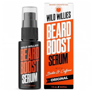 Wild Willies Beard Growth Serum for Men - Natural Beard Serum with Biotin, Caffeine & Essential Beard Oil for Fuller, Thicker Facial Hair Enhancer - Daily Grooming, Nourishes & Hydrates Facial Hair