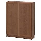 Ikea BILLY/OXBERG bookcase with doors, 80x30x106 cm, brown ash veneer