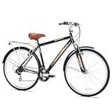 Kent International Springdale Hybrid Bicycle, Black - 700c ‎Hybrid Bike with 21-Speed Rear Shimano Derailleur Drivetrain - Lightweight Mountain Bike with Aluminum Frame for Premium Cycling - Men