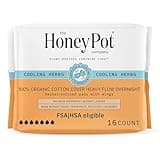The Honey Pot Company - Herbal Sanitary Pads for Women - Heavy Flow Overnight w/Wings - Infused w/Essential Oils for Cooling Effect & Organic Cotton Cover - Feminine Care - FSA & HSA - 16 ct