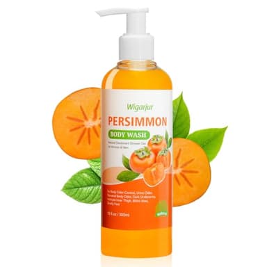 wigarjur Persimmon Body Wash for Old People Smell, Natural Deodorant Bar Soap for Strong Odor Smelly Feet Remove, Cleansing Body Deodorizing with Persimmon & Green Tea Extracts