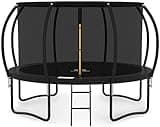 JUMPZYLLA Trampoline 8FT 10FT 12FT 14FT 15FT 16FT Trampoline Outdoor with Enclosure - Recreational Trampolines with Ladder and Galvanized Anti-Rust Coating, ASTM Approval- Outdoor Trampoline for Kids