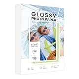 4x6 Photo Paper, Goefun 200GSM/54LB Glossy Inkjet Printer Paper for Dye Ink, 100 Sheets
