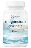 Micro Ingredients Magnesium Glycinate 400mg Per Serving, 240 Capsules | Potent Elemental Form, 100% Chelated, High Absorption | Healthy Muscle, Bones, & Mood Support Supplement | Non-GMO
