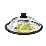 OEC Vented Splatter Guard Microwave Glass Cover with Easy-Grip Handle - 100% Food Grade Tempered Glass & BPA Free Silicone Rim. Compatible with Plates, Bowls and Meal Prep Containers, Dishwasher Safe