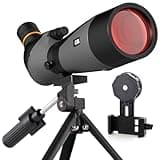 Three Triping Spotting Scope for Brid Watching 25-75x85, BAK4 Prism, FMC Spotter Scope with Tripod, Phone Adapter, Carrying Case, for Hiking, Travel, Outdoors