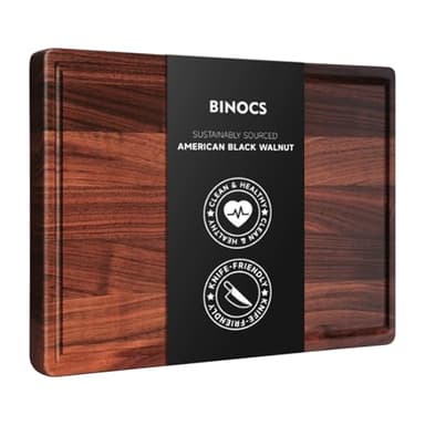 Walnut Wooden Cutting Boards for Kitchen, Solid Wood Cutting Board Set - Charcuterie & Chopping Butcher Block for Meat - Kitchen Gadgets Gift