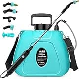 Battery Powered Garden Sprayer 2 Gallon, Electric Backpack Sprayer, Weed Yard Lawn Sprayer with 5 Mist Nozzles & Retractable Wand & Adjustable Strap for Lawn, Garden, Yard