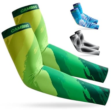 CAMBIVO Cooling Arm Sleeves for Men and Women, UPF 50+ UV Protection Sun Sleeves with 4-Way Stretch Fabric, Seamless Fit for Running, Cycling, Driving, Outdoor