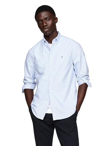 Tommy Hilfiger Men's Heritage Oxford Gingham Regular Long Sleeve Shirts