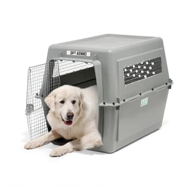 Petmate Sky Kennel IATA Airline Compliant Plastic Dog Crate For Air and Land Travel, Giant 48" L For Pets 90-125 lbs, Heavy Duty Dog Kennel, Made in the USA