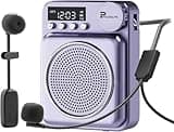Wireless Voice Amplifier for Teachers, Original Voice Amplifier Wire Microphone with 2 Microphones, Portable Speaker Megaphone for Classroom, Training, Meeting, Instructors, Coaches, Games (Purple)