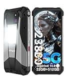 Unihertz Tank 3 Pro Rugged Smartphone, Android 14 5G Cell Phone with Projector, 32GB RAM+512GB ROM, 6.79" Waterproof Outdoor Mobile Phones Unlocked, 23800mAh/OTG/GPS(Support T-Mobile&Verizon Only)