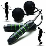 Weighted Cordless Jump Rope - Adjustable Length Ropes Ropeless Jump Rope For Beach Body - Eliminate Dad Bod With Indoor Jumprope - Cordless Jumping Rope Great For Improving Fitness In Small Spaces