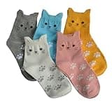 Jeasona Women's Cute Cat Socks Cat Gifts for Women Fun Animals Funny Funky Cotton (Cute Cat)