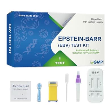 at-Home Epstein-Barr (EBV) Test Kit – Finger-Prick Sample, No Lab Visit Needed – Detects IgG Response to VCA & EBNA (for in Vitro Diagnostic Use Only)