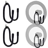 2 Pack Pot Lid Organizer Rack, Black Pot Lids Holder for Cabinet Door/Wall, No Drilling Adhesive Wall/Door Mounted Rustproof Pot and Pan Cover for Kitchen Storage, Pot lid no falls off.