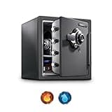 SentrySafe Medium Gray Fireproof Safe and Waterproof Safe Box with Dial Combination, Home Safe for Money, Documents, or other Valuables, 1.23 Cubic Feet, SFW123DSB
