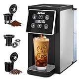 Sunvivi Coffee Maker with Coffee Grinder, 3 in 1 Single Serve Coffee Machine, Compatible Capsule coffee, Ground Coffee & Tea,6-14 Oz Cup,Removable 50 Oz Water Reservoir,Descaling Function,Black/Silver