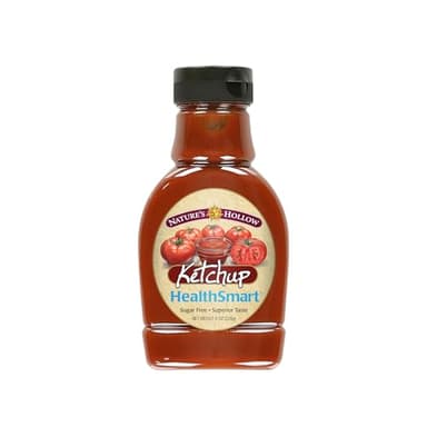 Nature's Hollow HealthSmart Sugar Free Ketchup: No Sugar Added, Low Calorie, Keto, Gluten Free, Low Sodium, Xylitol-Sweetened Bottle, Diabetic & Low-Calorie Diets 8oz