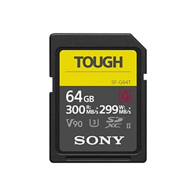 Sony TOUGH-G series SDXC UHS-II Card 64GB, V90, CL10, U3, Max R300MB/S, W299MB/S (SF-G64T/T1), Black