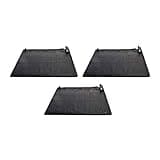 Intex 47'x47' Solar Pool Water Heater Mat for 8,000 Gallon Above Ground Swimming Pool with Hose Attachment 2 Adaptors and Bypass Valve, Black (3-Pack)
