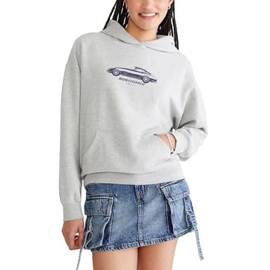 Monte Carlo Oversized Hooded Sweatshirt, LIGHT HEATHER GREY, M