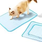 Hengruiyuan Cooling Mat Pad for Dogs Ice Silk Mat Dog Cooling Pad Summer Keep Your Pet Cool Pet Cool Mats for Dog and Cat Use in Crate Kennel Sofa Bed(S/50X40CM) wthin 5kg Pet, Blue