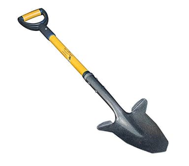 Spear Head Spade SHFD3 40" Yellow Garden Spade Shovel - Gardening Shovel with a 9" x 11" Beveled Blade, Steel-Reinforced Fiberglass Long Handle & Cushioned D-Grip - Digging Spade for Planting