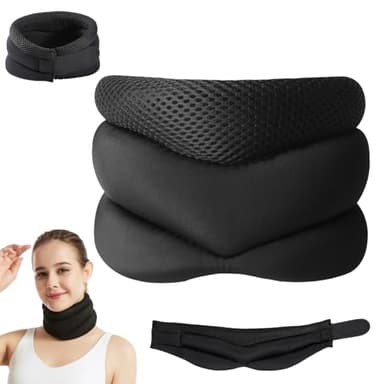 deternuity Neck Brace for Sleeping, Neck Brace, Neck Pain and Support, Adjustable Soft Foam Neck Braces for Men & Women, Ergonomic Design for Comfortable Sleep